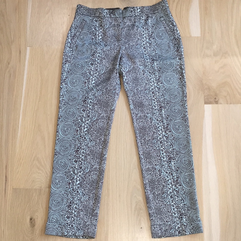 Tory Burch Print Cuffed Ankle Pants